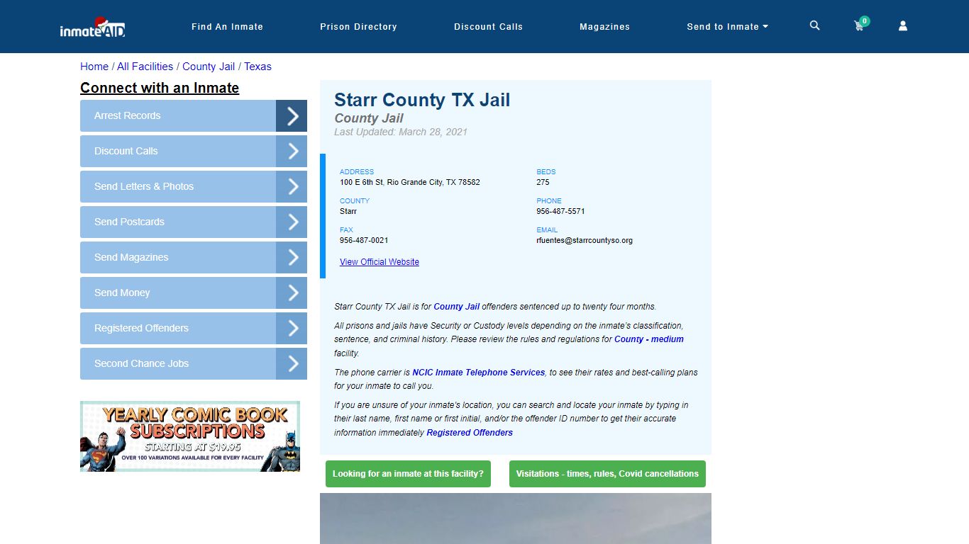 Starr County TX Jail - Inmate Locator - Rio Grande City, TX